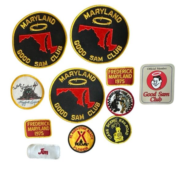 Vintage Embroidered Iron-on Patches and Sticker Bundle 11 pieces - Picture 1 of 9